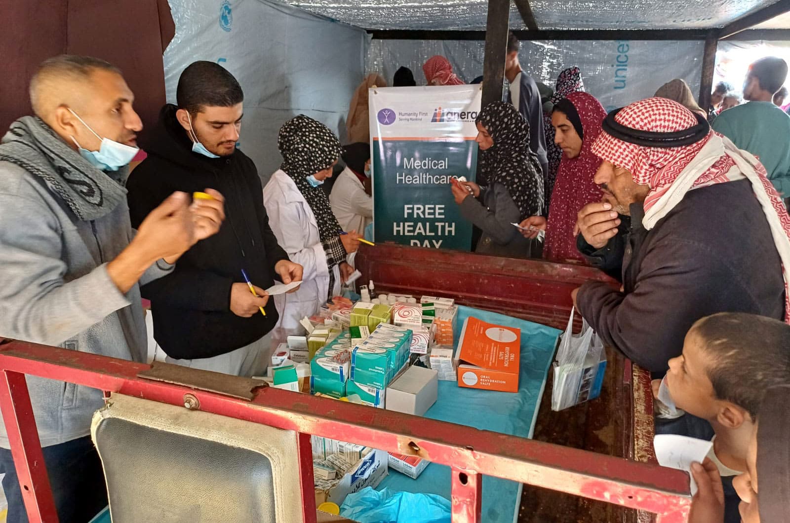 Emergency relief being distributed in the Levant